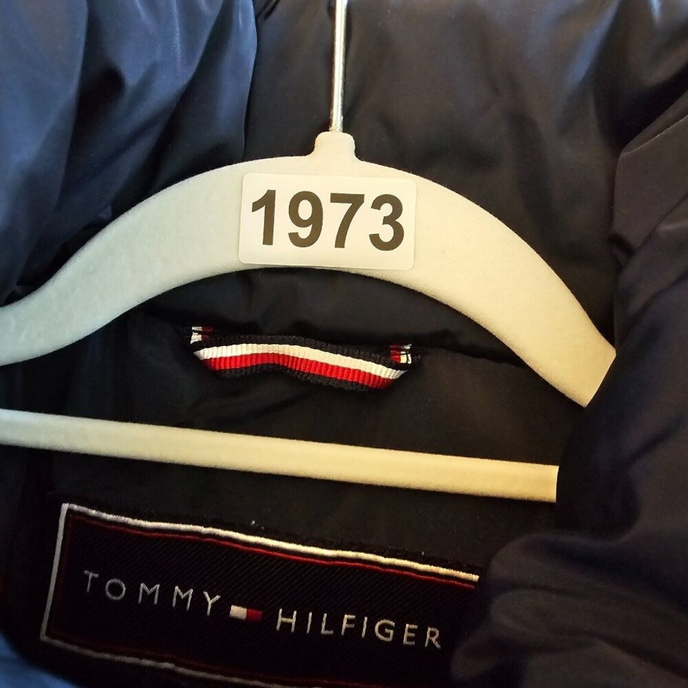 Tommy Hilfiger Puffer Jacket Blue Womens XL Full Zip Pockets Insulated Coat - Picture 12 of 12